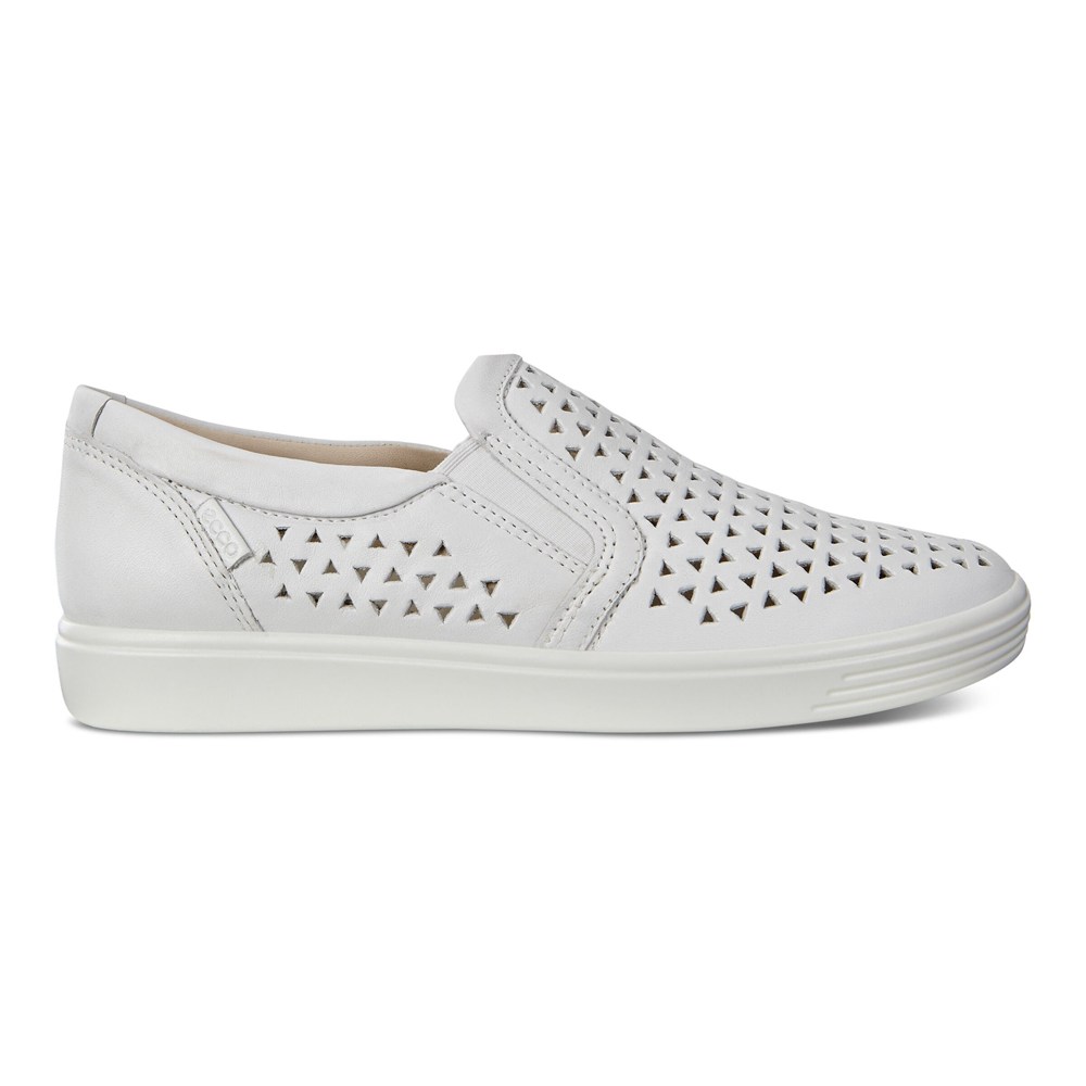 ECCO Womens Slip-On White - Soft 7 Sneakers - MJN-398625